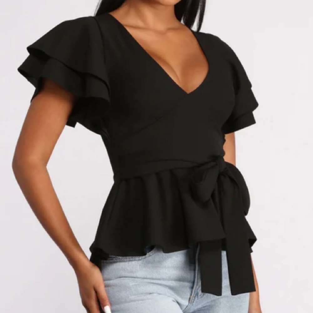 Windsor Black Peplum Top